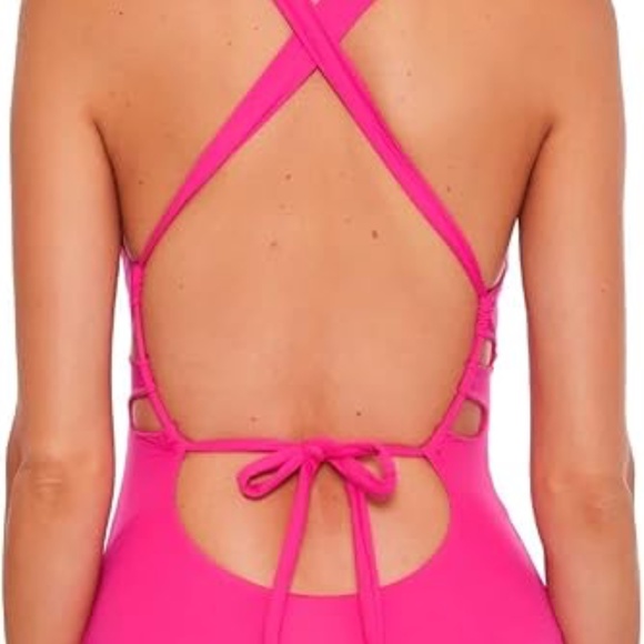 Becca by Rebecca Virtue Color Code Skylar Plunge One-Piece Cosmopolitan - NWT - Picture 2 of 4